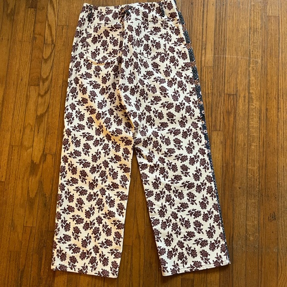 No. 6 Agatha Pants - floral navy/orange front, cream/burgundy back - Picture 4 of 9